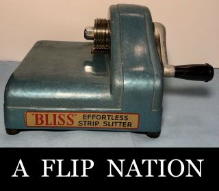 Vintage Fraser Bliss Portable Strip Slitter Cutter With 4 Cutter - -