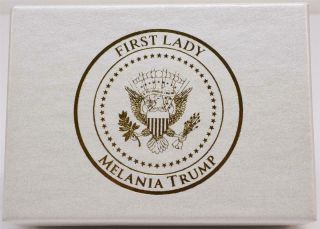 2020 President Donald Trump White House Gift Gold Melania Trump Cufflinks Signed