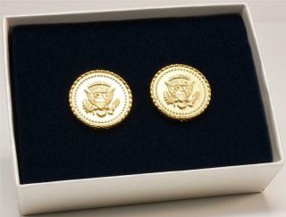 2020 President Donald Trump White House Gift GOLD Melania Trump Cufflinks SIGNED 2