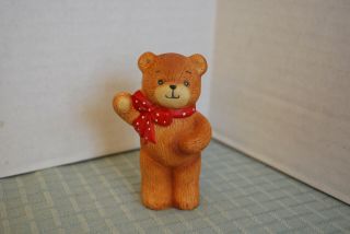 Vintage 1979 Enesco Lucy And Me Bear with Red Bow Standing and Waving 2