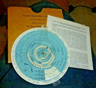 Vintage Nuclear Bomb Effects Calculator Us Atomic Energy Commission 1962