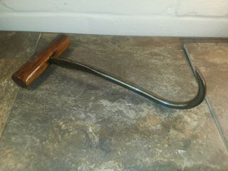 Old Vintage Blacksmith Forged Hay Hook - Barn Farm Implement - Guc Cast Iron