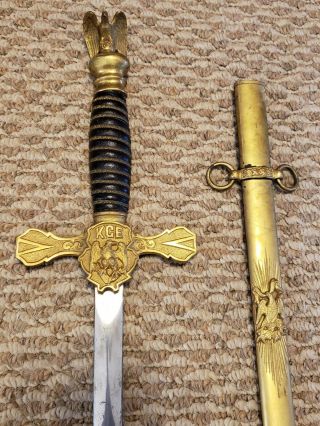 Antique 19th C.  Knights Of The Golden Eagle Fraternal Secret Society Sword Kge