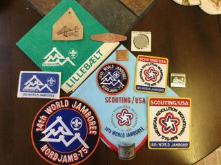 1975 World Scout Jamboree Official Patches & Lillebaelt Subcamp Items