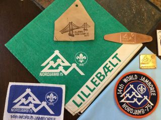 1975 World Scout Jamboree Official Patches & Lillebaelt Subcamp Items 2
