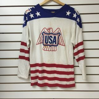 Vintage Team Usa Canada Cup 1976 Hockey Jersey Size Large