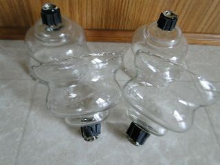 Home Interior Homco 4 Clear Etched Hand Cut Votive Cups Grommets