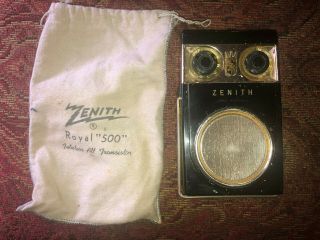 Zenith Vintage Royal " 500 " Tubeless All Transition Radio & Cloth Cover