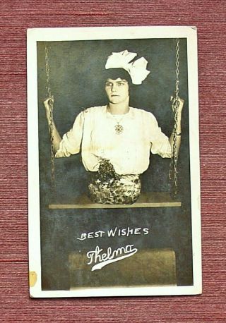 Thelma Half Lady On A Swing Freak Circus Carnival Sideshow Real Photo Postcard