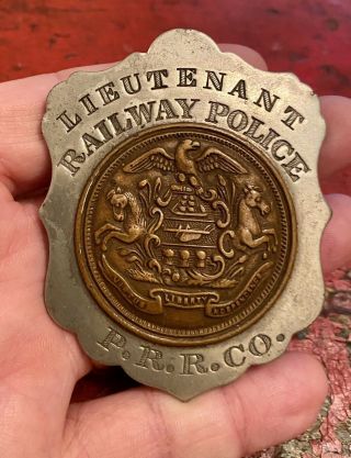 Railroad Railway Police Lieutenants Badge Prr Early