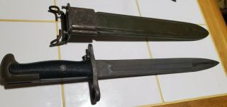 Vintage Korean War Pal U.  S.  M1 Garand Bayonet Knife With Scabbard Exc.  Cond.