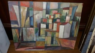 Vintage Painting 1957 Abstract Signed M.  Levitt Listed Artist? 16 By 20