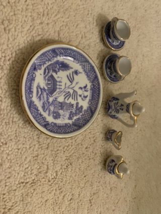 Minature 10 Piece Blue & White Tea Set - Made In Taiwan 2