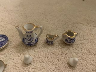 Minature 10 Piece Blue & White Tea Set - Made In Taiwan 3