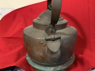 Rustic Copper Tea Kettle,  Vintage Kitchen Tool,  Primitive Decor 2