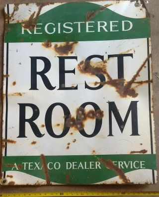 Vintage Texaco Registered Rest Room Service Station Sign
