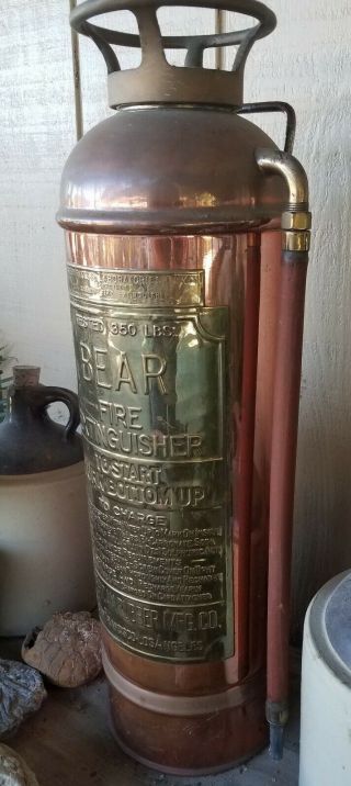 Vintage Brass And Copper Fire Extinguisher,  For Display. 2