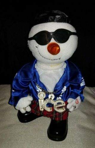 Gemmy Rapper 12 " Animated Snowman Dances And Sings Ice Ice Baby Great