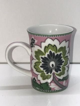 Vera Bradley Pink & Green Floral Flower Mug Cup Coffee Tea