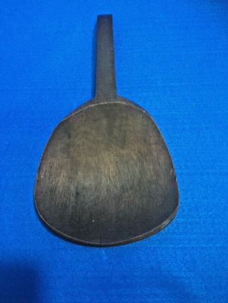 Primitive Wooden Kitchen Tool - Hand Carved Dark Wood Butter Paddle