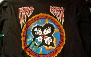 Vintage Kiss Shirt,  Bought At A Record Store 30 Yrs Ago,  Rock And Roll Over,  L