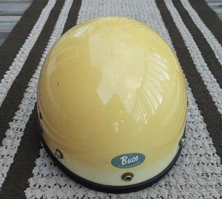 Vintage White Buco Defender Half Helmet With Chin Strap (motorcycle Helmet)