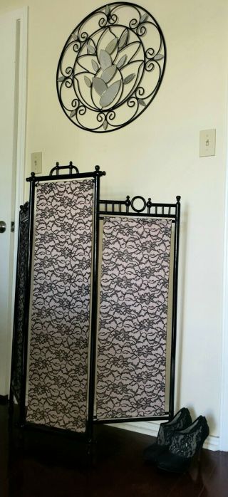 Black Lace Folding Screen One Of A Kind