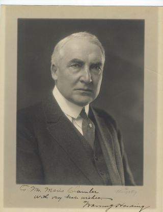 Warren G Harding Autographed Photo President Political Republican