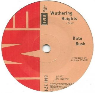 Kate Bush ‎– Wuthering Heights 7 " Vinyl 45rpm 1977 1st Pressing Ex Con