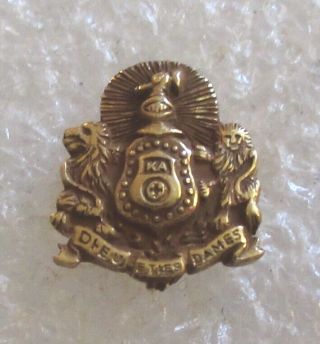 Vintage Kappa Alpha Order Ka Fraternity Crest Tiny Lapel Pin Or Tie Tack
