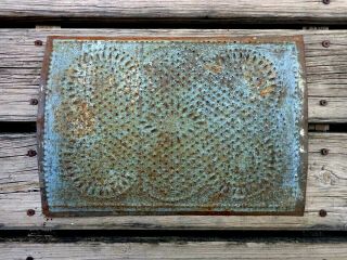 Primitive Pie Safe Punched Tin Panel,  10 X 14,  Old Robin 