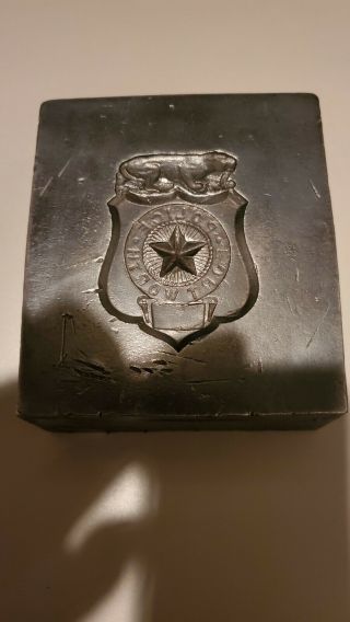 Vintage Fort Worth Police Department Badge Stamping Die / Mold