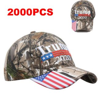 2000pack Trump 2020 Embroidered Camo Hat Keep Make America Great Baseball Cap