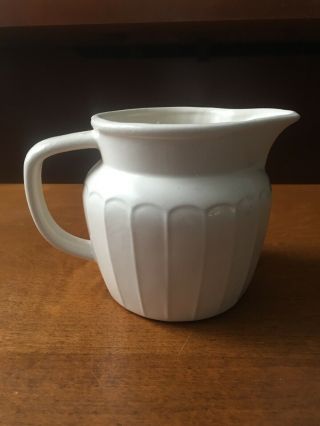 Vintage Ceramic Creamer Pitcher White w/ Embossed Daisy 3