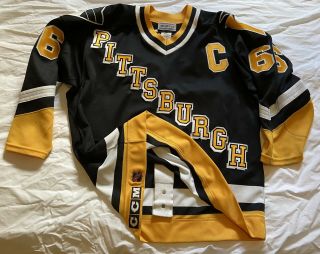 Vintage Mario Lemieux Pittsburgh Penguins Center Ice Ccm Hockey Jersey 48