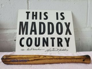 1975 Lester Maddox Pickrick Drumstick Ax Handle Autographed With Maddox Sign