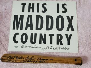 1975 LESTER MADDOX PICKRICK DRUMSTICK AX HANDLE AUTOGRAPHED WITH MADDOX SIGN 3