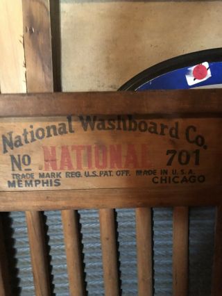 Vintage The Zing King Wash Board - No.  701 National Wash Board Company 2