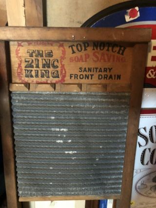 Vintage The Zing King Wash Board - No.  701 National Wash Board Company 3