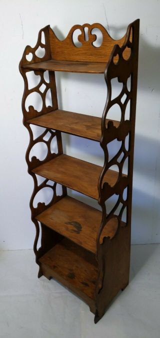 Vintage/antique Carved Wood Floorstanding Shelf Bookcase Etagere