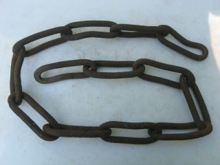 Vintage Rustic Rusty Iron Chain Steel Forged Industrial Steampunk Art Barn Find