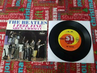 The Beatles 45 Picture Sleeve I Feel Fine 1965 Capitol She 