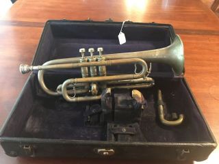 Vintage American Lima Usa Trumpet With Case And Jw Pepper & Son Mouthpiece