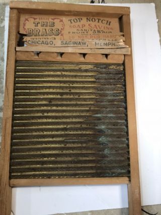 Vintage Antique National Washboard Co The Brass King No.  801