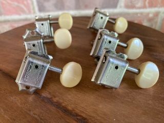 Vintage 1965 Kluson Deluxe Tuners D - 169400 Cream Color Buttons