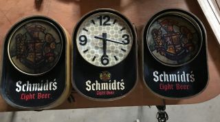 Schmidt’s Light Beer Vintage Bar Signs (3)