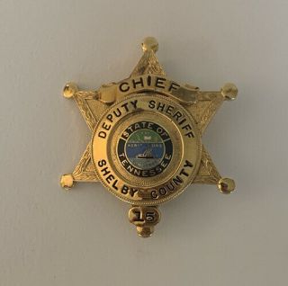 Vintage Chief Deputy Sheriff Shelby County Tennessee Badge