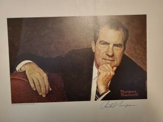 Norman Rockwell Signed Portrait Of Richard Nixon