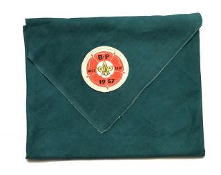 1957’s World Scout Jamboree Participant Neckerchief Green - Vogelenzang Sub - Camp