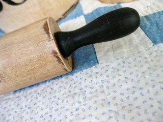 Antique Wood Rolling Pin Black and White Milk Paint PIE 3